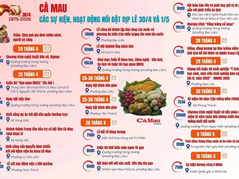 Cà Mau bùng nổ mùa lễ hội 30/4 – 1/5 với chuỗi sự kiện quy mô lớn