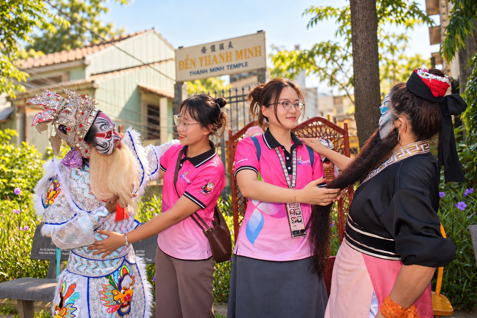 hanh-trinh-di-san-thap-doi-14-1792837532 Giao lưu với các nghệ sĩ Tuồng.